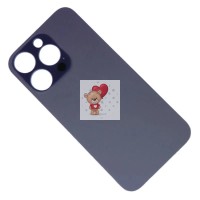 Задняя крышка для iPhone 14 Pro Темно-фиолетовый (стекло, широкий вырез камеры, логотип) - Премиум