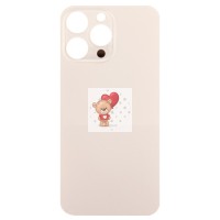 Задняя крышка для iPhone 14 Pro Золото (стекло, широкий вырез под камеру, логотип) - Премиум