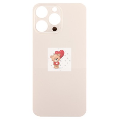 Задняя крышка для iPhone 14 Pro Золото (стекло, широкий вырез под камеру, логотип) - Премиум