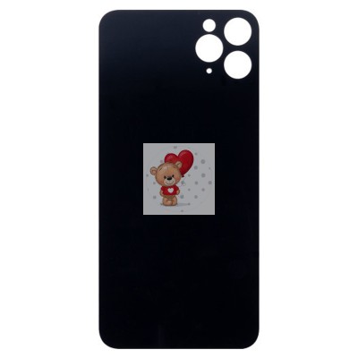 Задняя крышка для iPhone 11 Pro Max Белый (стекло, широкий вырез под камеру, логотип) - Премиум