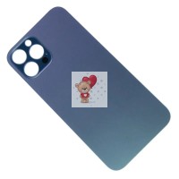 Задняя крышка для iPhone 12 Pro Max Синий (стекло, широкий вырез под камеру, логотип) - Премиум Задняя крышка для iPhone 12 Pro Max Синий (стекло, широкий вырез под камеру, логотип) - Премиум
