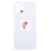 Задняя крышка для iPhone 12 Pro Max Белый (стекло, широкий вырез под камеру, логотип) - Премиум