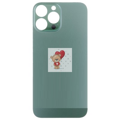 Задняя крышка для iPhone 13 Pro Max Зеленый (стекло, широкий вырез под камеру, логотип) - Премиум Задняя крышка для iPhone 13 Pro Max Зеленый (стекло, широкий вырез под камеру, логотип) - Премиум