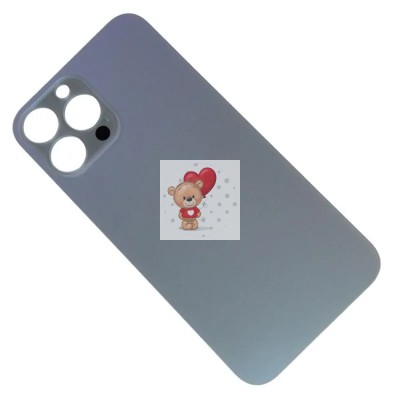 Задняя крышка для iPhone 13 Pro Max Голубой (стекло, широкий вырез под камеру, логотип) - Премиум