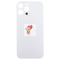 Задняя крышка для Apple iPhone 13 Pro Max Белый (стекло, узкий вырез под камеру, логотип) - Премиум