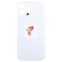 Задняя крышка для iPhone 13 Pro Max Белый (стекло, широкий вырез под камеру, логотип) - Премиум Задняя крышка для iPhone 13 Pro Max Белый (стекло, широкий вырез под камеру, логотип) - Премиум