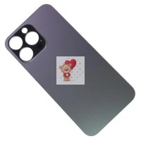 Задняя крышка для iPhone 14 Pro Max Черный (стекло, широкий вырез под камеру, логотип) - Премиум