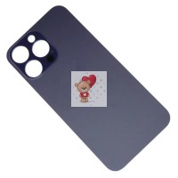 Задняя крышка для iPhone 14 Pro Max Темно-фиолетовый (стекло, широкий вырез, логотип) -  Премиум
