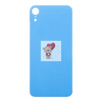 Задняя крышка для iPhone Xr Голубой (стекло, узкий вырез под камеру, логотип) Задняя крышка для iPhone Xr Голубой (стекло, узкий вырез под камеру, логотип)