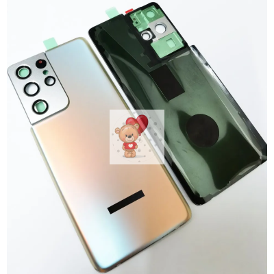 Задняя крышка для Samsung G998B Galaxy S21 Ultra Серебро - Премиум