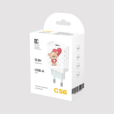 Сетевое зарядное устройство USB BC C56 (15W, QС3.0) Белый