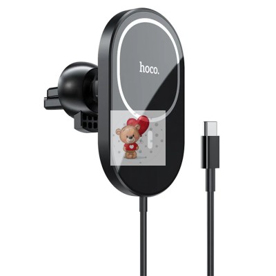 Авто держатель Hoco CA90 (MagSafe 15W, в дефлектор) Черный