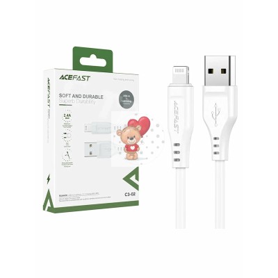 Кабель USB - Lightning Acefast C3-02 (2.4A, MFI, 1,2 м) Белый
