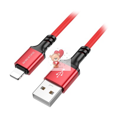 Кабель USB - Lightning Borofone BX83 (2.4A, силикон, термостойкий) Красный Кабель USB - Lightning Borofone BX83 (2.4A, силикон, термостойкий) Красный