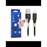 Кабель USB - Lightning Borofone BX92 (2.4A, оплетка ткань) Черный Кабель USB - Lightning Borofone BX92 (2.4A, оплетка ткань) Черный