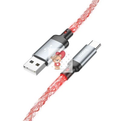 Кабель USB - Lightning Hoco U112 (2.4А, прозрачный светящийся) Серый Кабель USB - Lightning Hoco U112 (2.4А, прозрачный светящийся) Серый