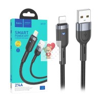Кабель USB - Lightning Hoco U117 (2.4A, интеллектуальное отключение, оплетка нейлон) Черный Кабель USB - Lightning Hoco U117 (2.4A, интеллектуальное отключение, оплетка нейлон) Черный
