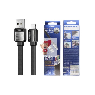 Кабель USB - Lightning Remax RC-154i (2.4А, плоский) Черный