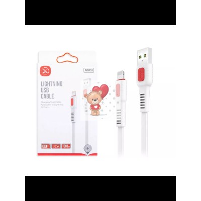Кабель USB - Lightning XO NB151 (2.4A, плоский) Белый