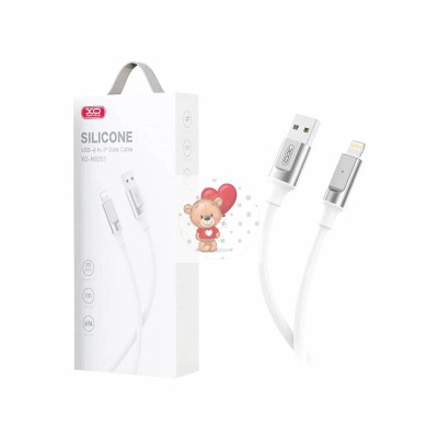 Кабель USB - Lightning XO NB251 (6A, силикон) Белый