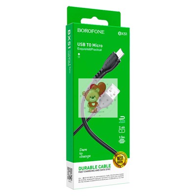 Кабель USB - MicroUSB Borofone BX51 (2.4A) Черный