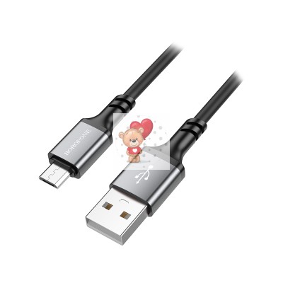 Кабель USB - MicroUSB Borofone BX83 (2.4A, силикон, термостойкий) Черный