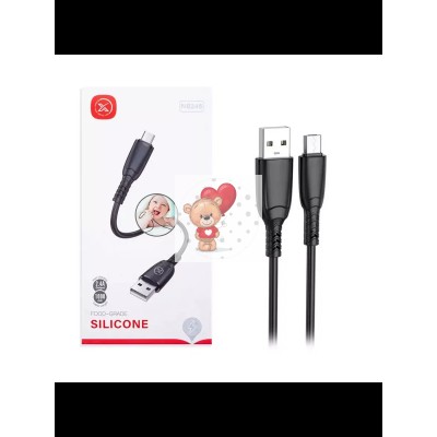 Кабель USB - MicroUSB XO NB245 (2.4A, силикон) Черный