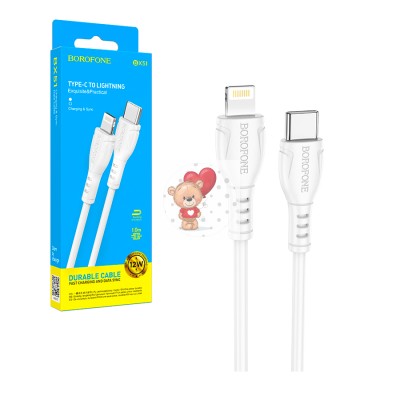 Кабель Type-C - Lightning Borofone BX51 (2.4A, 12W) Белый