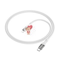Кабель Type-C - Lightning Hoco U111 (3A, PD, оплетка нейлон, 1,2 м) Серый