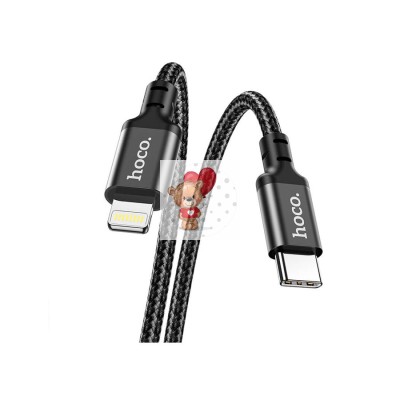 Кабель Type-C - Lightning Hoco X14 (3A, 20W, PD, оплетка нейлон) Черный Кабель Type-C - Lightning Hoco X14 (3A, 20W, PD, оплетка нейлон) Черный