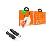 Кабель Type-C - Lightning Hoco X21 Plus (3A, 20W, PD, оплетка силикон, термостойкий) Белый Кабель Type-C - Lightning Hoco X21 Plus (3A, 20W, PD, оплетка силикон, термостойкий) Белый