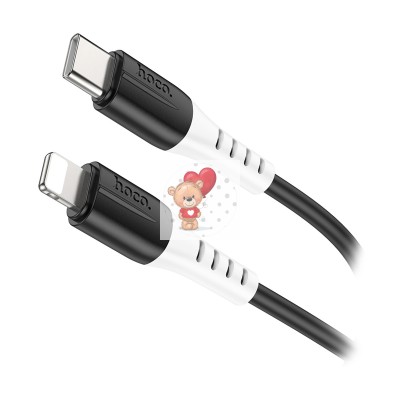 Кабель Type-C - Lightning Hoco X82 (3A, PD, оплетка силикон, термостойкий) Черный