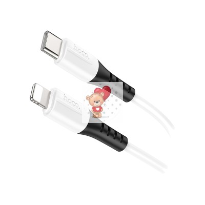 Кабель Type-C - Lightning Hoco X82 (3A, PD, оплетка силикон, термостойкий) Белый