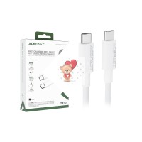 Кабель Type-C - Type-C Acefast C18-03 (3A, 60W, PD, оплетка нейлон, 1,2 м) Белый