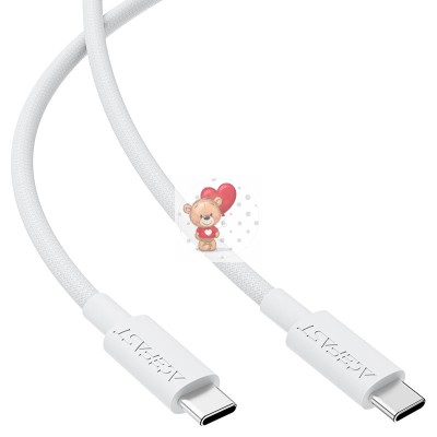 Кабель Type-C - Type-C Acefast C18-03 (3A, 60W, PD, оплетка нейлон, 1,2 м) Белый Кабель Type-C - Type-C Acefast C18-03 (3A, 60W, PD, оплетка нейлон, 1,2 м) Белый