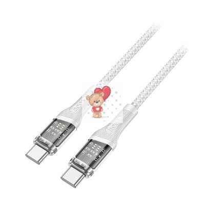 Кабель Type-C - Type-C Hoco U111 (5A, 60W, оплетка нейлон, 1,2 м) Серый Кабель Type-C - Type-C Hoco U111 (5A, 60W, оплетка нейлон, 1,2 м) Серый