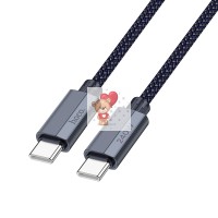 Кабель Type-C - Type-C Hoco U134 (5A, 240W, PD, оплетка нейлон, 2 м) Темно-синий Кабель Type-C - Type-C Hoco U134 (5A, 240W, PD, оплетка нейлон, 2 м) Темно-синий