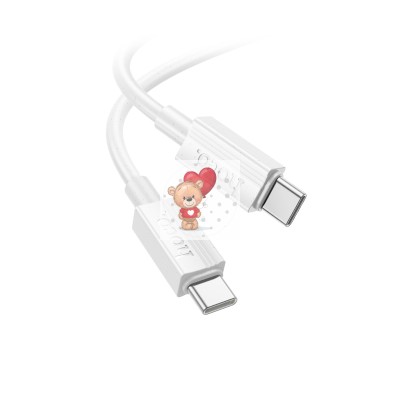 Кабель Type-C - Type-C Hoco X107 (3A, 60W, PD) Белый