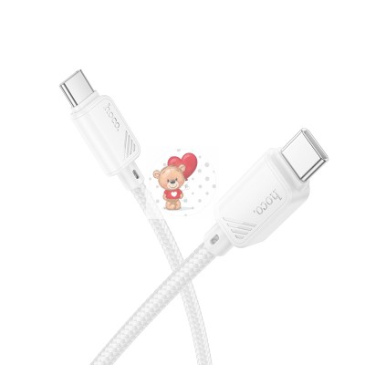 Кабель Type-C - Type-C Hoco X113 (3A, 60W, PD, оплетка нейлон) Белый