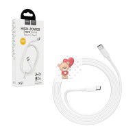Кабель Type-C - Type-C Hoco X51 (5A, 100W, PD, 2 м) Белый