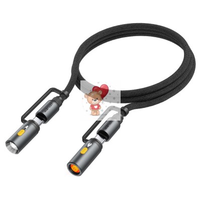 Кабель Type-C - 3 в 1 (Type-C+прикуриватель+LED подсветка) Acefast J4 (3A, 60W, 1,2 м) Черный