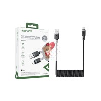 Кабель USB - Type-C Acefast C14-04 (3A, пружинный, оплетка нейлон, 1,2 м) Черный Кабель USB - Type-C Acefast C14-04 (3A, пружинный, оплетка нейлон, 1,2 м) Черный