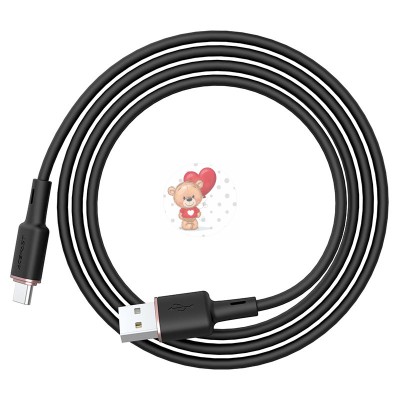 Кабель USB - Type-C Acefast C2-04 (3A, силикон, 1,2 м) Черный Кабель USB - Type-C Acefast C2-04 (3A, силикон, 1,2 м) Черный