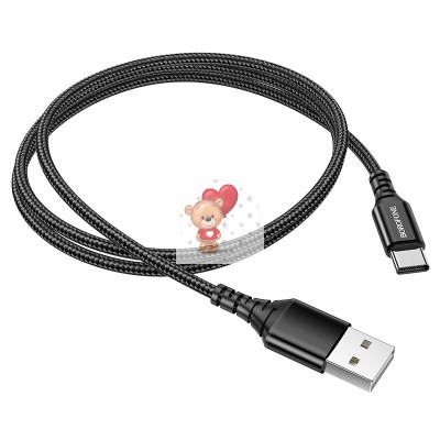 Кабель USB - Type-C Borofone BX54 (2.4A, оплетка нейлон) Черный Кабель USB - Type-C Borofone BX54 (2.4A, оплетка нейлон) Черный