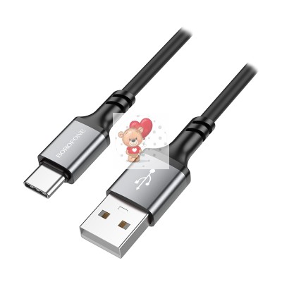 Кабель USB - Type-C Borofone BX83 (3A, силикон, термостойкий) Черный