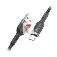 Кабель USB - Type-C Hoco U117 (3A, интеллектуальное отключение, индикатор, оплетка нейлон) Черный Кабель USB - Type-C Hoco U117 (3A, интеллектуальное отключение, индикатор, оплетка нейлон) Черный