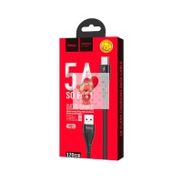Кабель USB - Type-C Hoco U53 (5A, оплетка нейлон, 1,2 м) Черный Кабель USB - Type-C Hoco U53 (5A, оплетка нейлон, 1,2 м) Черный