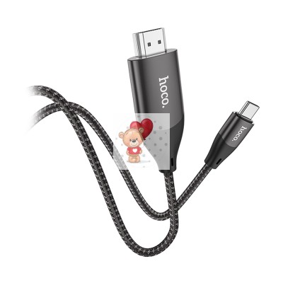 Кабель Type-C - HDMI Hoco UA16 (4K/30 Hz, оплетка нейлон, 2 м) Серый