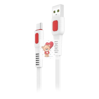 Кабель USB - Type-C XO NB151 (2.4A, плоский) Белый