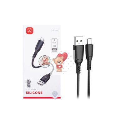 Кабель USB - Type-C XO NB245 (2.4A, силикон) Черный
